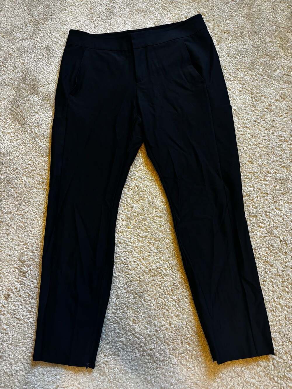 Athleta Stellar Trouser Black 10P Petite Mid-Rise Slim Straight Leg Pants
